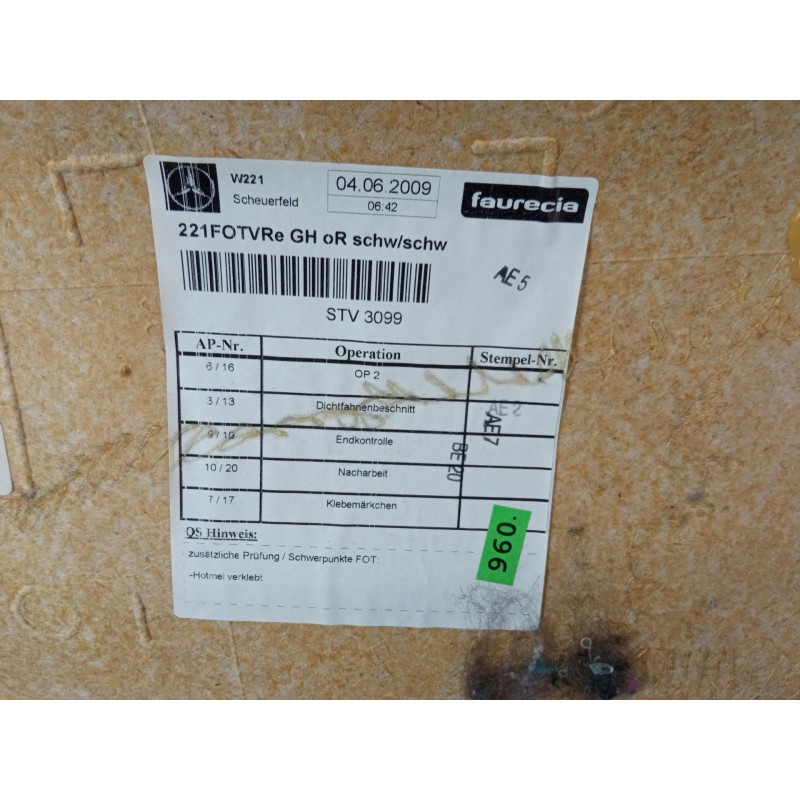 Recambio de guarnecido puerta trasera derecha para mercedes-benz clase s (w221, v221) s 400 hybrid (221.095, 221.195) referencia