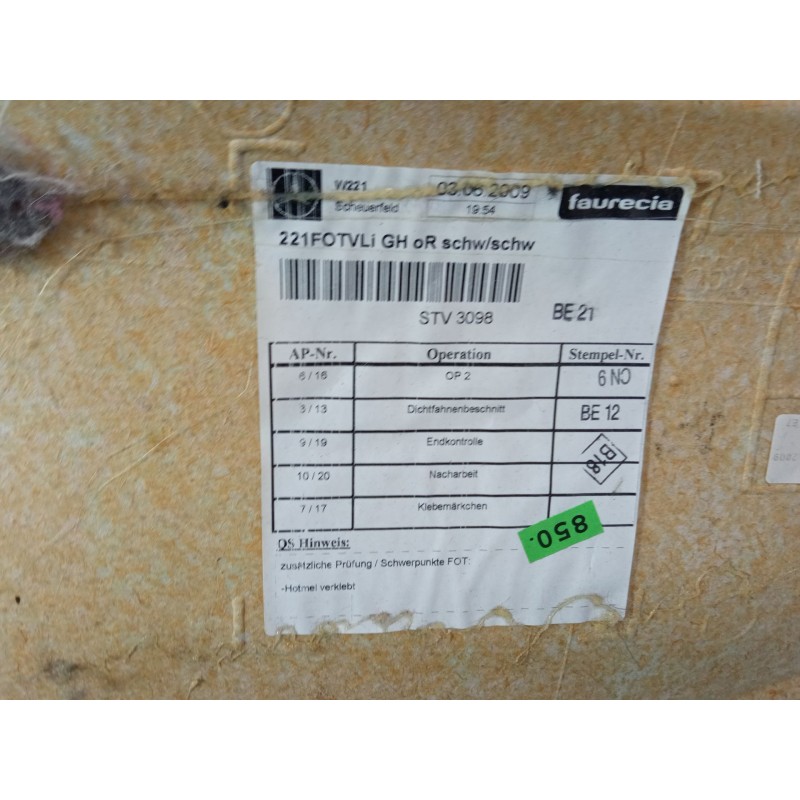 Recambio de guarnecido puerta trasero izquierdo para mercedes-benz clase s (w221, v221) s 400 hybrid (221.095, 221.195) referenc