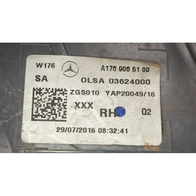 Recambio de piloto trasero derecho para mercedes-benz clase a (w176) a 220 d (176.003) referencia OEM IAM A1769065100  