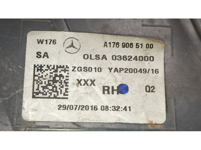 Recambio de piloto trasero derecho para mercedes-benz clase a (w176) a 220 d (176.003) referencia OEM IAM A1769065100  