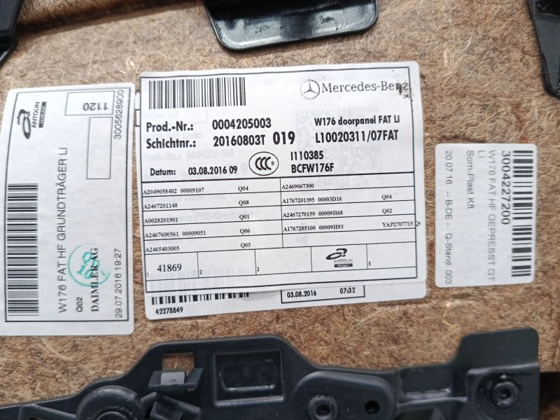 Recambio de guarnecido puerta delantera izquierda para mercedes-benz clase a (w176) a 220 d (176.003) referencia OEM IAM   