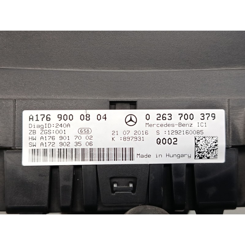 Recambio de cuadro instrumentos para mercedes-benz clase a (w176) a 220 d (176.003) referencia OEM IAM A1769000804 0263700379 