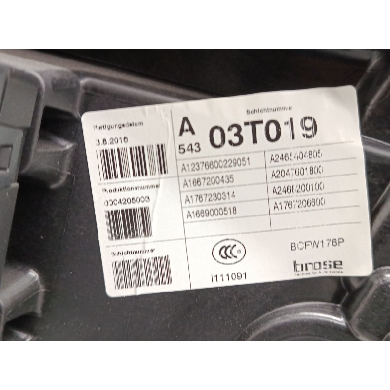 Recambio de elevalunas electrico delantero derecho para mercedes-benz clase a (w176) a 220 d (176.003) referencia OEM IAM A17672