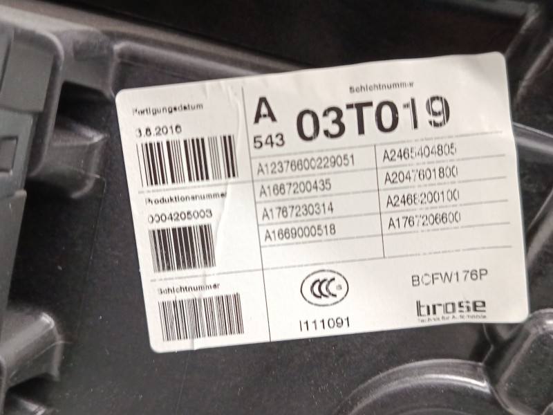 Recambio de elevalunas electrico delantero derecho para mercedes-benz clase a (w176) a 220 d (176.003) referencia OEM IAM A17672