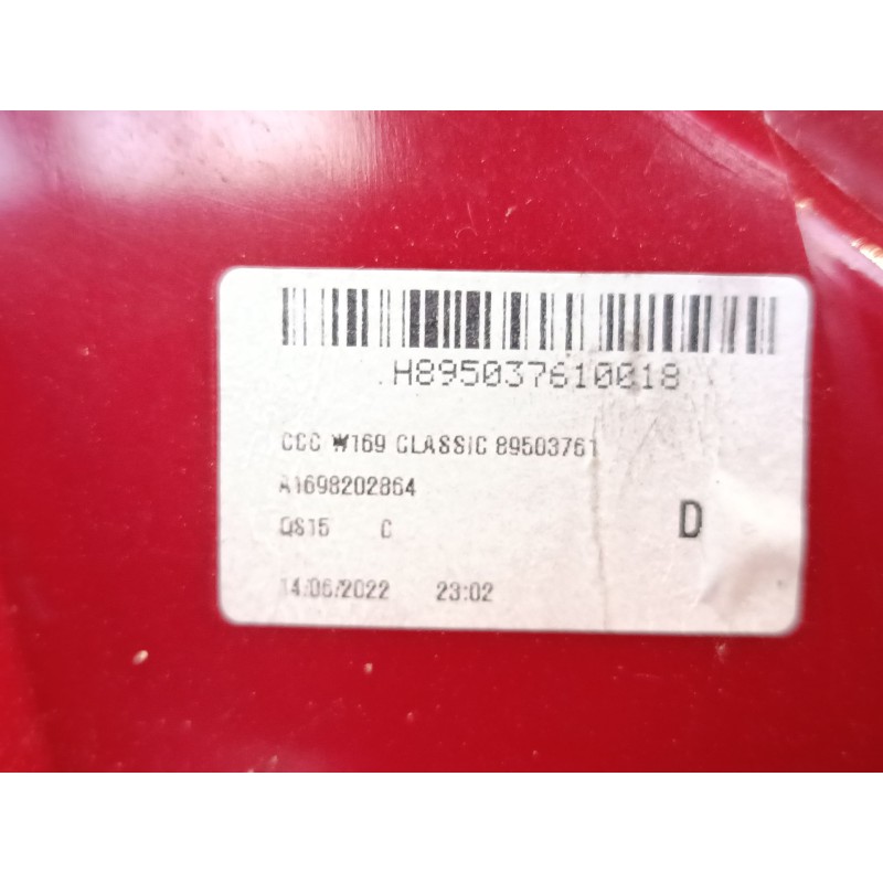 Recambio de piloto trasero derecho para mercedes-benz clase a (w169) a 180 cdi (169.007, 169.307) referencia OEM IAM A1698202864