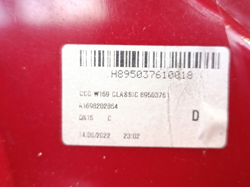Recambio de piloto trasero derecho para mercedes-benz clase a (w169) a 180 cdi (169.007, 169.307) referencia OEM IAM A1698202864