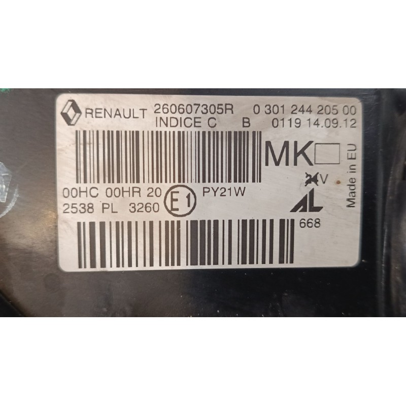 Recambio de faro izquierdo para renault megane iii grandtour (kz0/1) 1.2 tce (kz2b, kz11) referencia OEM IAM 260607305R 03012442