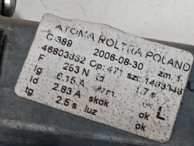 Recambio de elevalunas electrico delantero derecho para fiat panda / panda classic (169_) 1.2 (169.axb11, 169.axb1a) referencia 