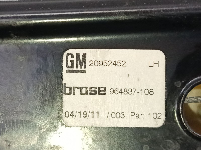 Recambio de elevalunas electrico delantero derecho para opel insignia a (g09) 2.0 cdti (68) referencia OEM IAM GM20952452  