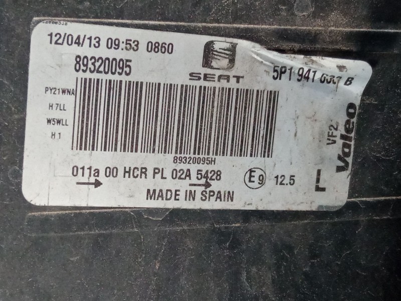 Recambio de faro izquierdo para seat altea xl (5p5, 5p8) 2.0 tdi 16v referencia OEM IAM 5P1941033B  