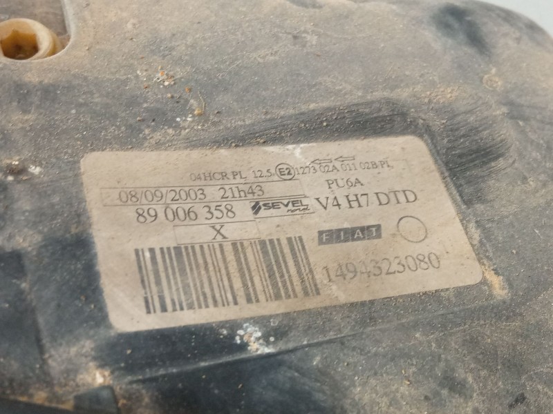 Recambio de faro derecho para fiat ulysse (179_) 2.2 jtd referencia OEM IAM 1494323080  