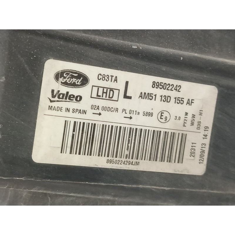 Recambio de faro izquierdo xenon para ford c-max ii (dxa/cb7, dxa/ceu) 1.6 ti referencia OEM IAM AM5113D155AF 89502242 