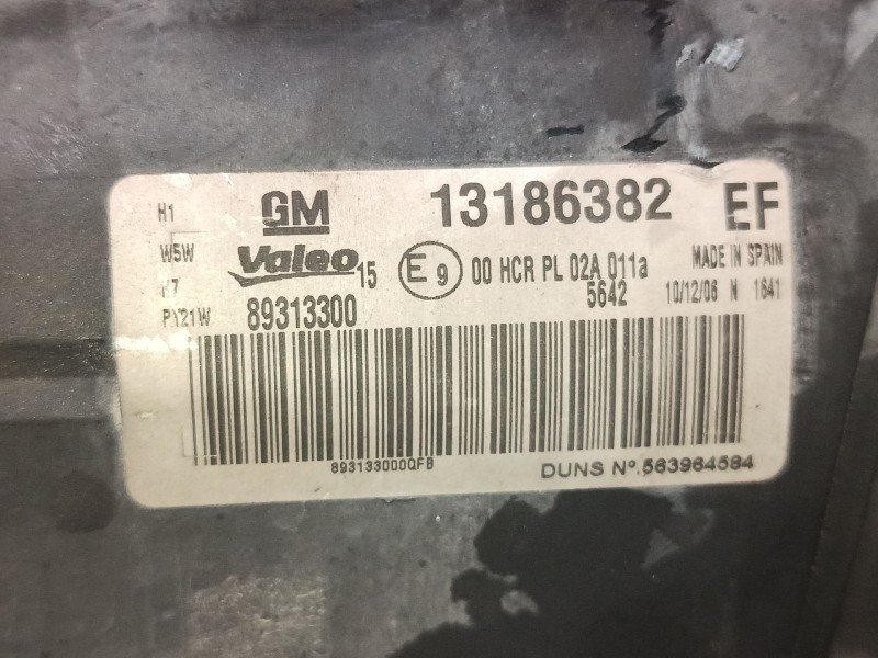 Recambio de faro derecho para opel corsa d (s07) 1.4 (l08, l68) referencia OEM IAM 13186382  