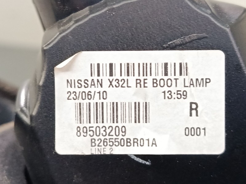 Recambio de piloto trasero porton derecho para nissan qashqai i (j10, nj10) 1.6 referencia OEM IAM 89503209 B26550BR01A 