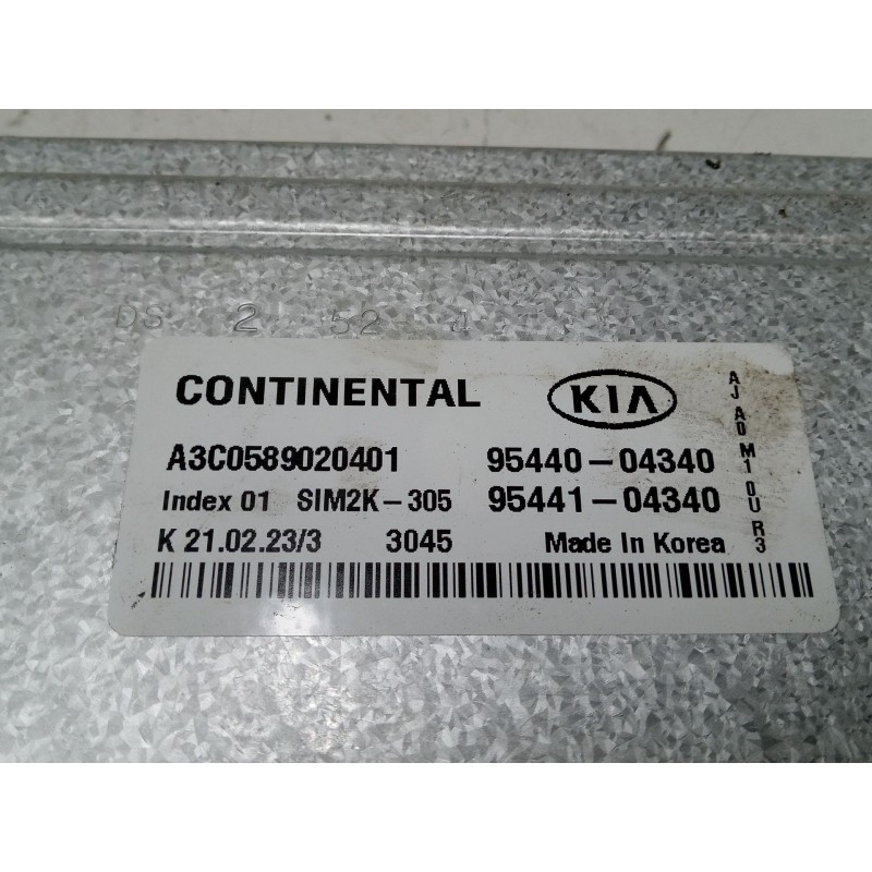 Recambio de centralita motor uce para kia picanto iii (ja) 1.0 referencia OEM IAM 9544004340 9544104340 A3C0589020201