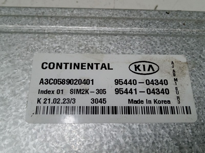 Recambio de centralita motor uce para kia picanto iii (ja) 1.0 referencia OEM IAM 9544004340 9544104340 A3C0589020201