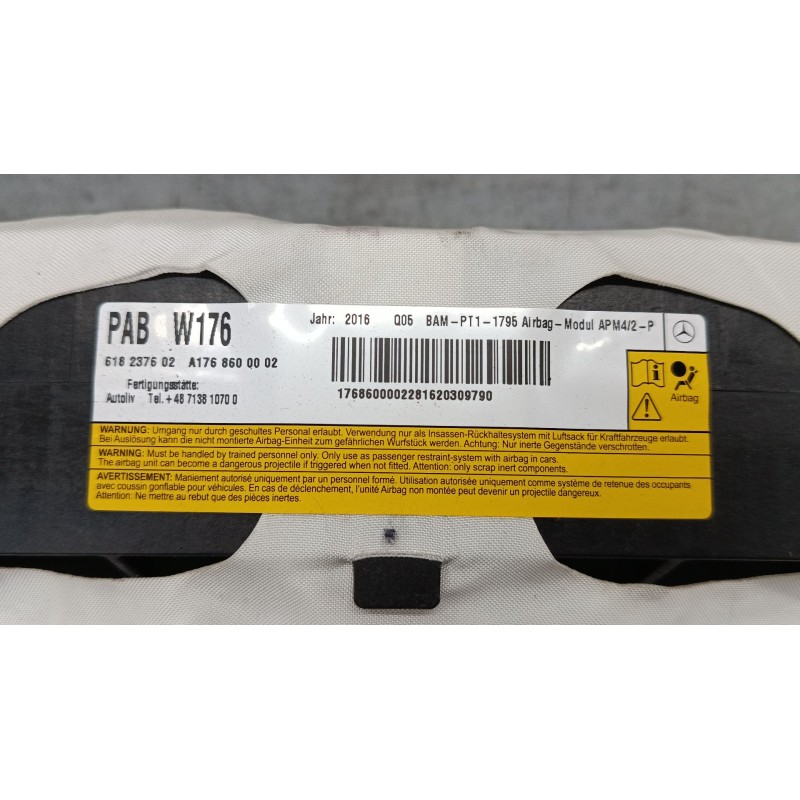 Recambio de airbag salpicadero para mercedes-benz clase a (w176) a 220 d (176.003) referencia OEM IAM A1768600002  