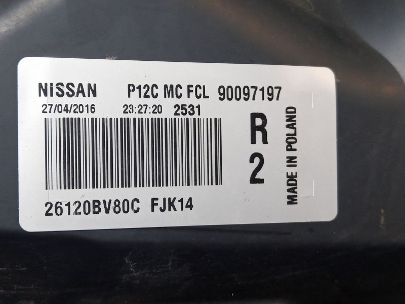 Recambio de faro luz diurna derecho para nissan juke (f15) 1.2 dig-t referencia OEM IAM 90097197 26120bv80c 