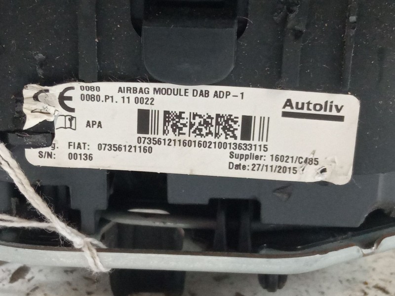 Recambio de airbag volante para fiat 500l (351_, 352_) 1.4 (199lyb1b) referencia OEM IAM 07356121160  