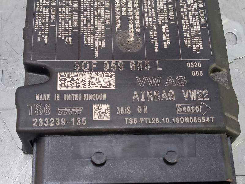 Recambio de centralita airbag para seat ibiza v (kj1, kjg) 1.0 mpi referencia OEM IAM 5QF959655L  