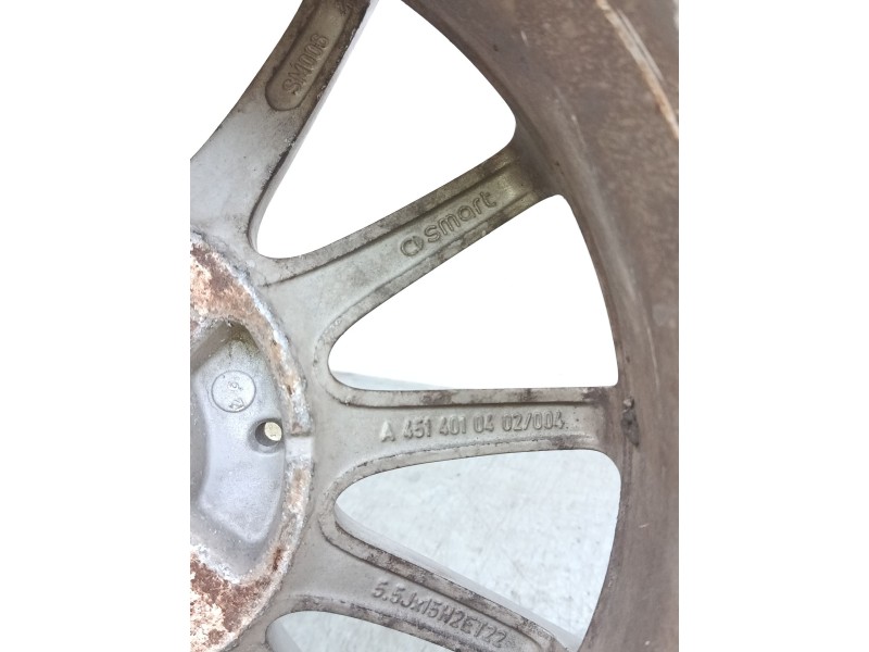 Recambio de llanta alumino 15´´ para smart fortwo coupé (451) 1.0 (451.331, 451.380) referencia OEM IAM A4514010402 5.5JX15H2 ET