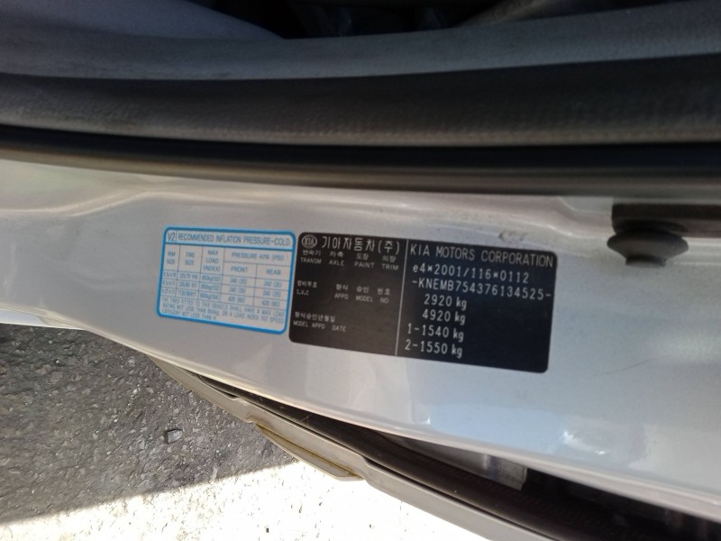 kia carnival / grand carnival iii (vq) del año 2007