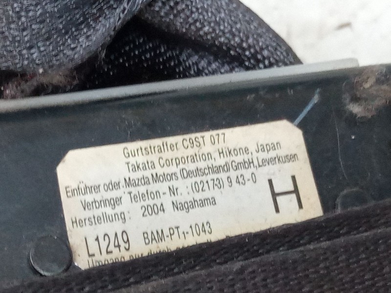 Recambio de cinturon seguridad delantero derecho para mazda 6 hatchback (gg) 2.0 di (gg14) referencia OEM IAM   