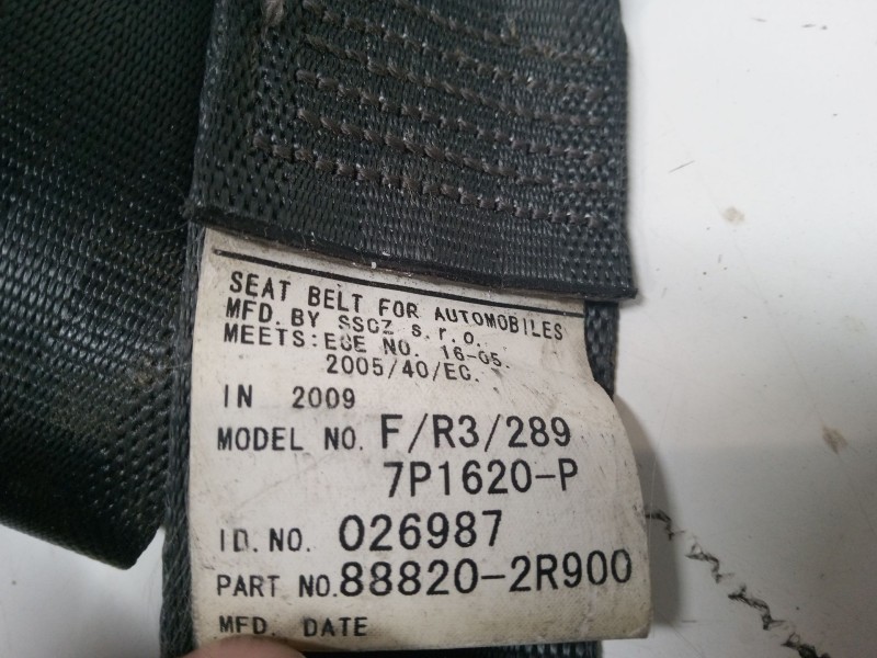 Recambio de cinturon seguridad delantero derecho para hyundai i30 (fd) 1.4 referencia OEM IAM 88820 2R900  