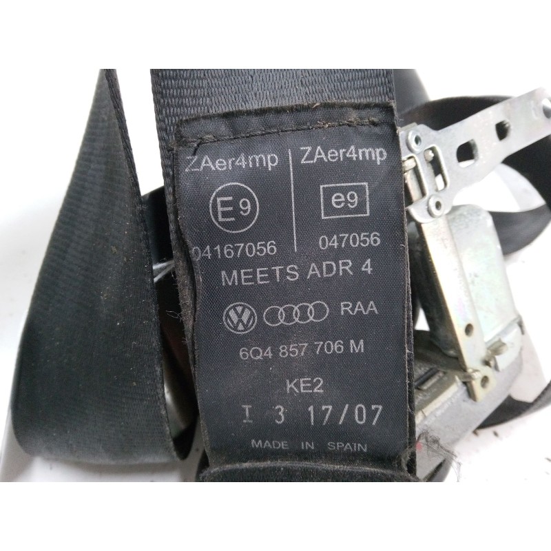 Recambio de cinturon seguridad delantero derecho para volkswagen polo iv (9n_, 9a_) 1.4 tdi referencia OEM IAM 6Q4857706M  