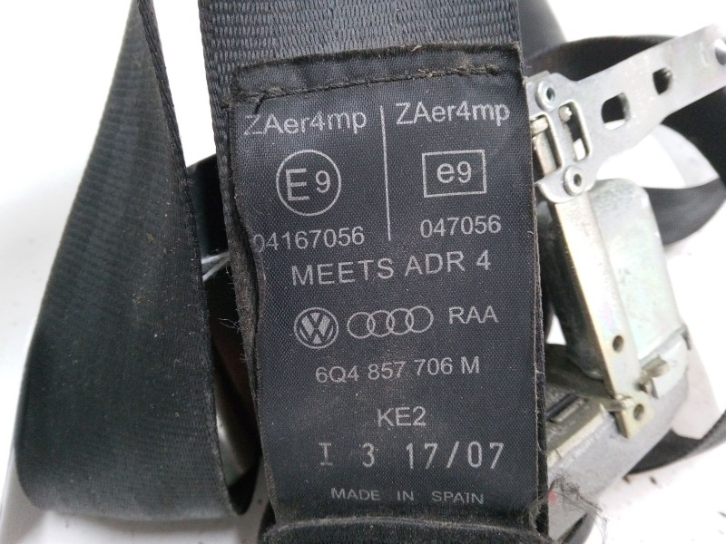 Recambio de cinturon seguridad delantero derecho para volkswagen polo iv (9n_, 9a_) 1.4 tdi referencia OEM IAM 6Q4857706M  