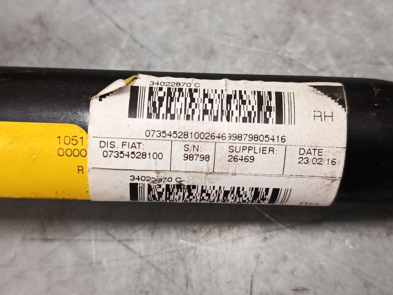 Recambio de cinturon seguridad delantero derecho para fiat 500 (312_) 1.2 (312axa1a) referencia OEM IAM 07356425930  