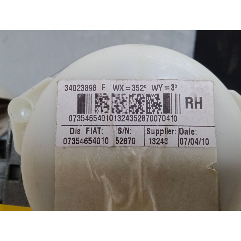 Recambio de cinturon seguridad delantero derecho para fiat 500 c (312_) 1.4 (312cxc1b, 312axc1b) referencia OEM IAM 07354654010 