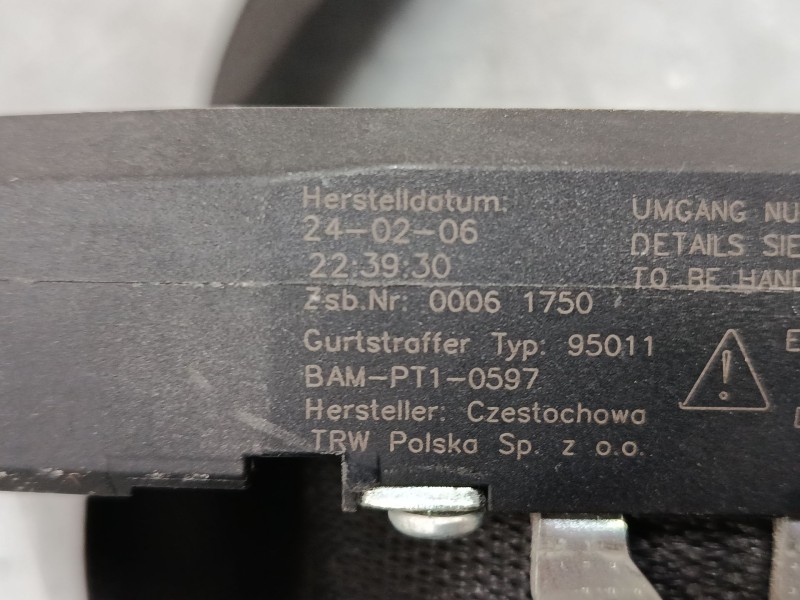 Recambio de cinturon seguridad delantero derecho para smart fortwo coupé (450) 0.7 (450.352, 450.332) referencia OEM IAM 0006175