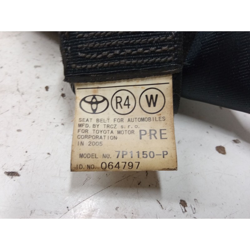 Recambio de cinturon seguridad delantero derecho para toyota corolla verso (zer_, zze12_, r1_) 1.8 (znr11_) referencia OEM IAM 7