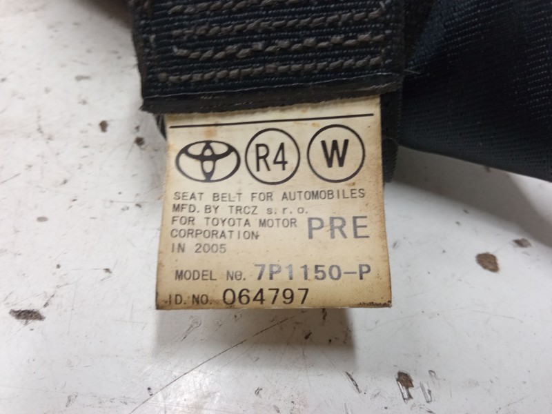 Recambio de cinturon seguridad delantero derecho para toyota corolla verso (zer_, zze12_, r1_) 1.8 (znr11_) referencia OEM IAM 7