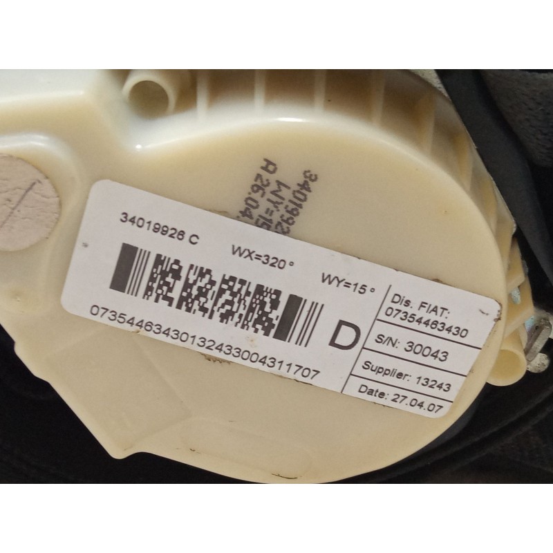 Recambio de cinturon seguridad trasero derecho para fiat bravo ii (198_) 1.9 d multijet (198axb1a) referencia OEM IAM 34019926C 