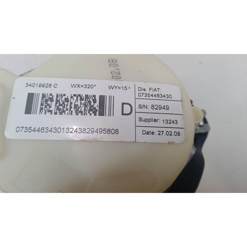Recambio de cinturon seguridad trasero derecho para fiat bravo ii (198_) 1.9 d multijet (198axb1a) referencia OEM IAM 34019926C 