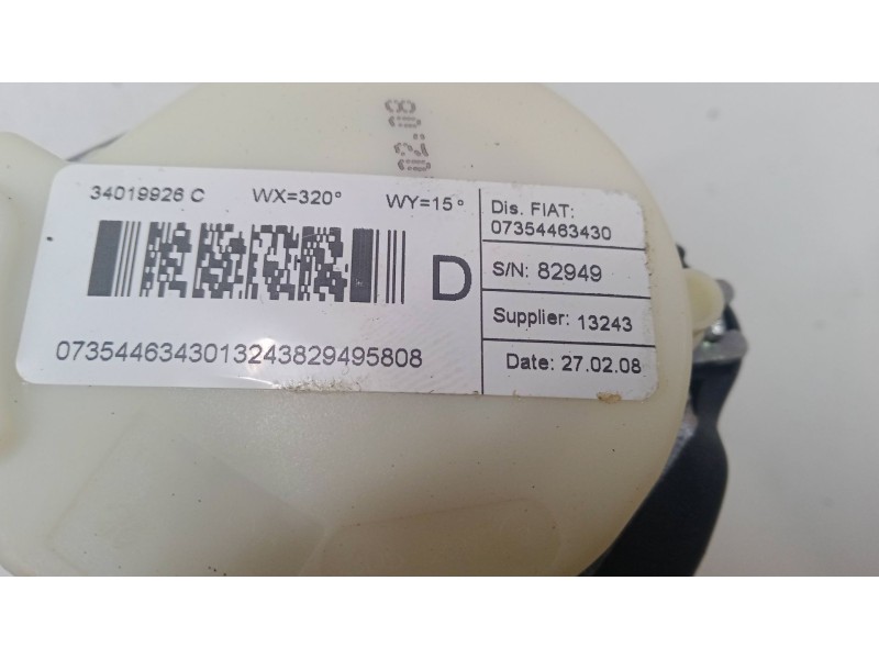 Recambio de cinturon seguridad trasero derecho para fiat bravo ii (198_) 1.9 d multijet (198axb1a) referencia OEM IAM 34019926C 
