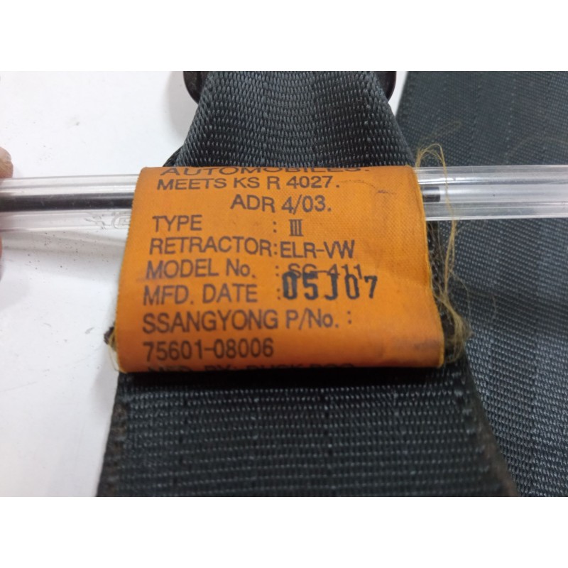 Recambio de cinturon seguridad trasero derecho para ssangyong rexton / rexton ii (gab_) 2.7 xdi referencia OEM IAM 75601 08006  