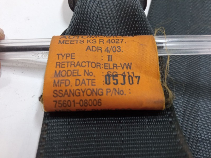 Recambio de cinturon seguridad trasero derecho para ssangyong rexton / rexton ii (gab_) 2.7 xdi referencia OEM IAM 75601 08006  