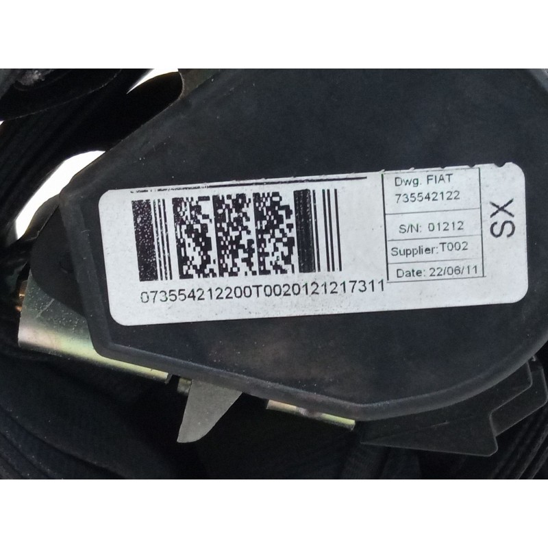 Recambio de cinturon seguridad trasero izquierdo para fiat qubo (225_) 1.3 d multijet (225cxb1a, 225axb1a, 225cxb11, 225axb11,..
