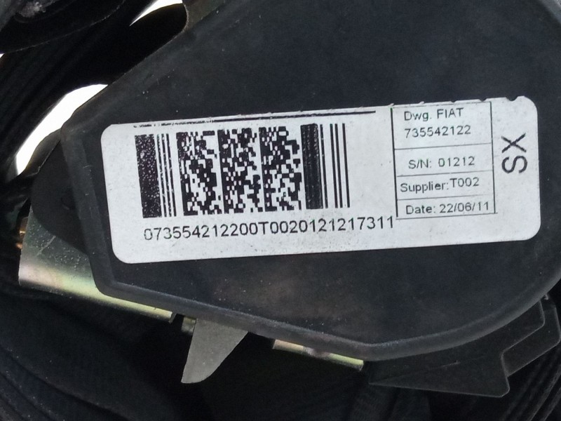 Recambio de cinturon seguridad trasero izquierdo para fiat qubo (225_) 1.3 d multijet (225cxb1a, 225axb1a, 225cxb11, 225axb11,..