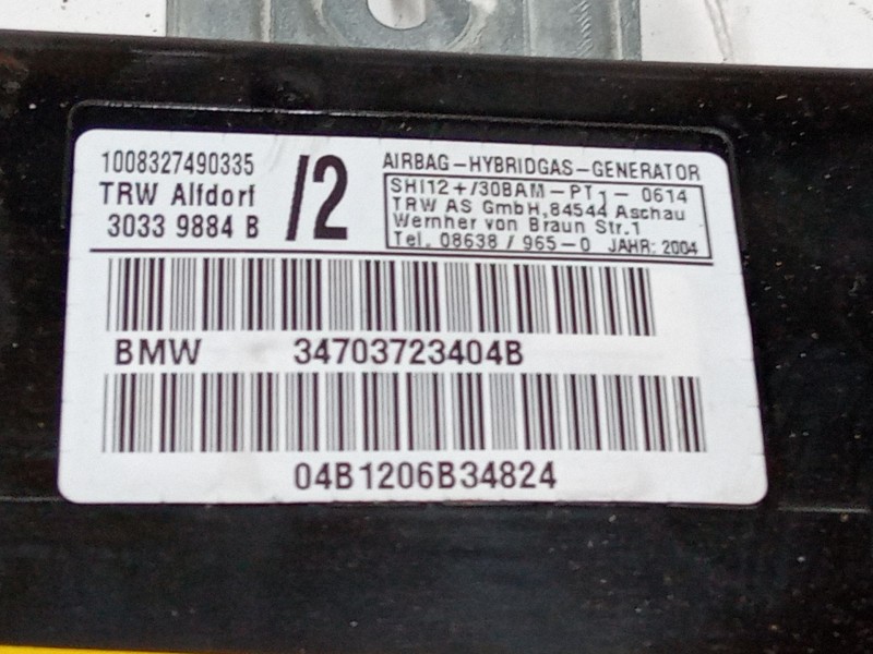 Recambio de airbag lateral delantero derecho para bmw x5 (e53) 3.0 d referencia OEM IAM 34703723404B  
