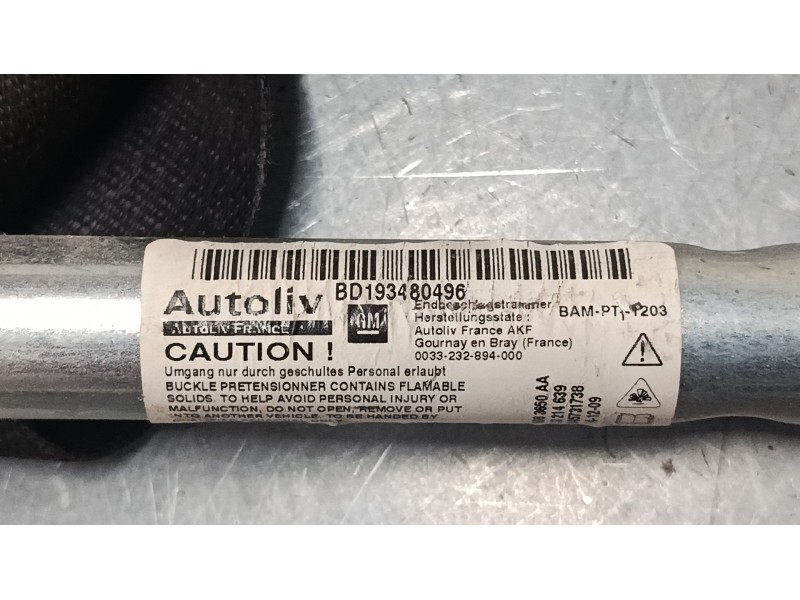 Recambio de cinturon seguridad delantero izquierdo para opel corsa d (s07) 1.3 cdti (l08, l68) referencia OEM IAM 607707500E  