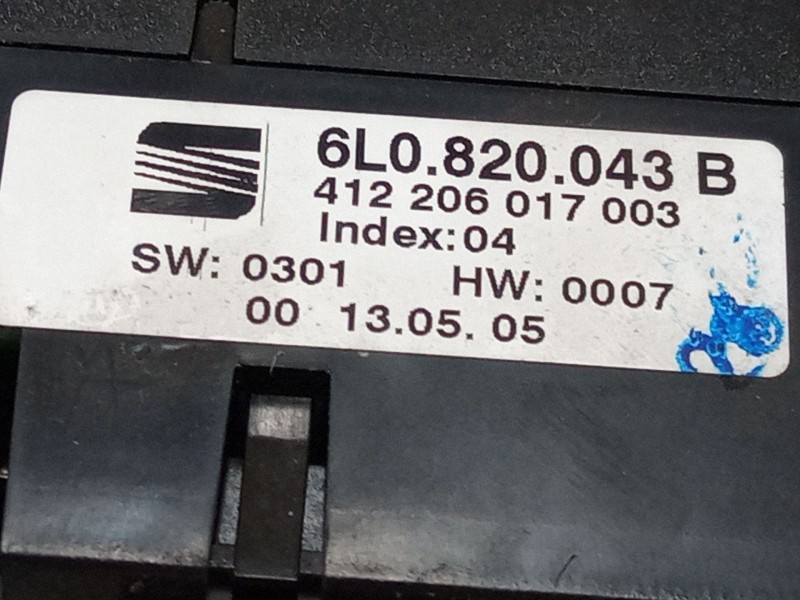 Recambio de mando climatizador para seat ibiza iii (6l1) 1.9 sdi referencia OEM IAM 6L0820043B  