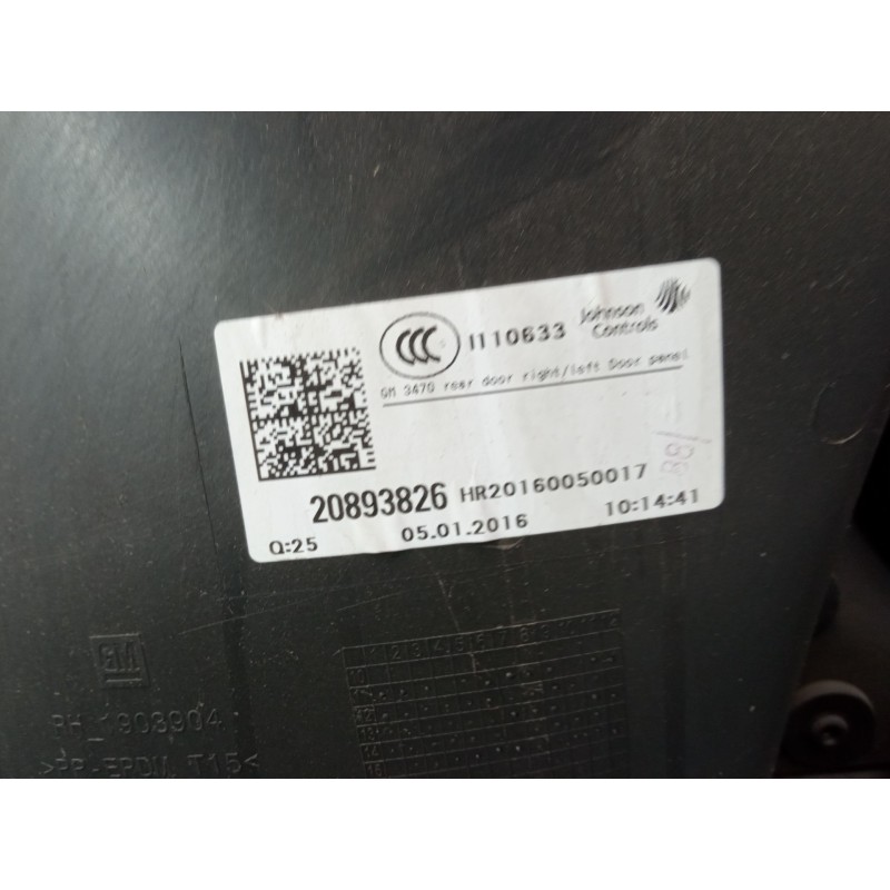 Recambio de guarnecido puerta trasera derecha para opel zafira tourer c (p12) 1.6 cdti (75) referencia OEM IAM 20893826  