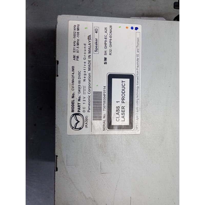 Recambio de sistema audio / radio cd para mazda cx-5 (ke, gh) 2.2 d (ke2fw) referencia OEM IAM CV-VM42F4JMB GKK966DV0C 