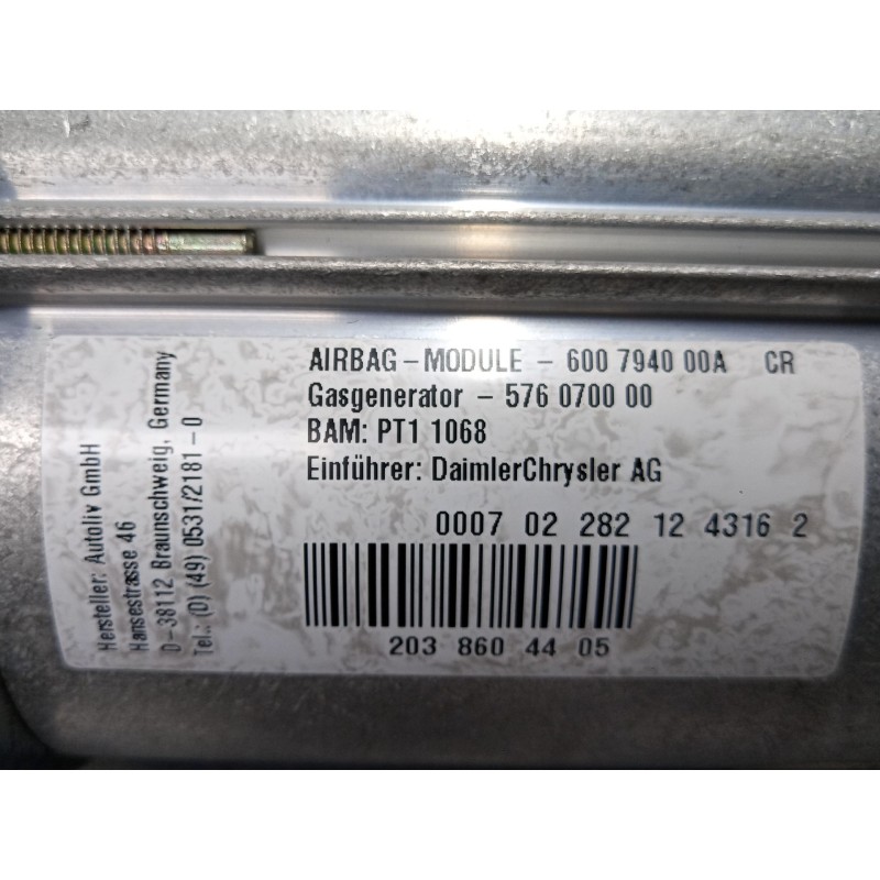 Recambio de airbag salpicadero para mercedes-benz clase c (w203) c 200 kompressor (203.042) referencia OEM IAM 600794000A 576070