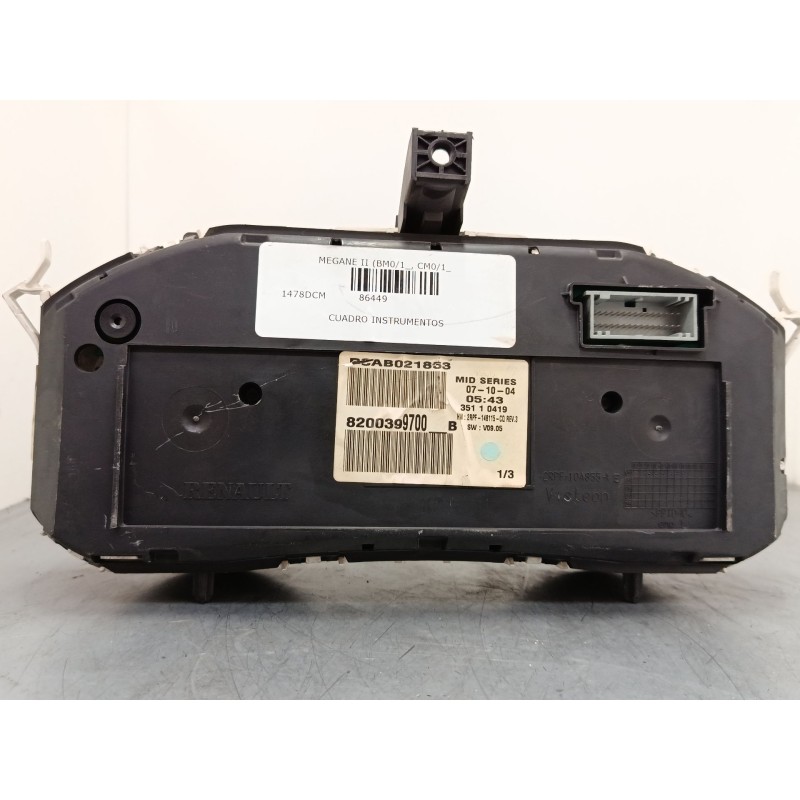 Recambio de cuadro instrumentos para renault megane ii (bm0/1_, cm0/1_) 1.5 dci (bm0f, bm0t, bm2b, cm0f, cm0t) referencia OEM IA