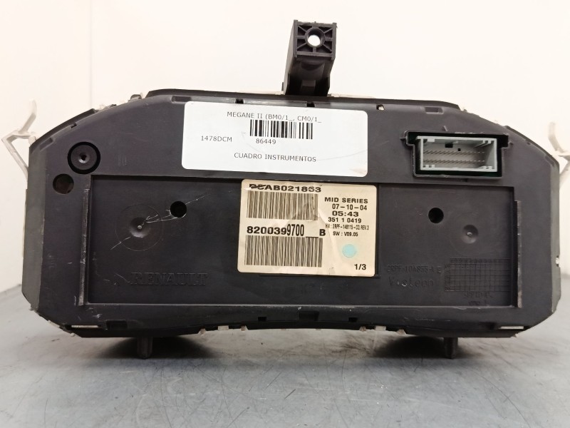 Recambio de cuadro instrumentos para renault megane ii (bm0/1_, cm0/1_) 1.5 dci (bm0f, bm0t, bm2b, cm0f, cm0t) referencia OEM IA